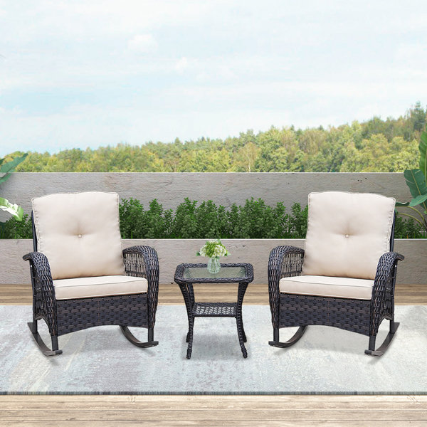 August Grove® Kaeden Rattan Wicker 2 Person Seating Group with